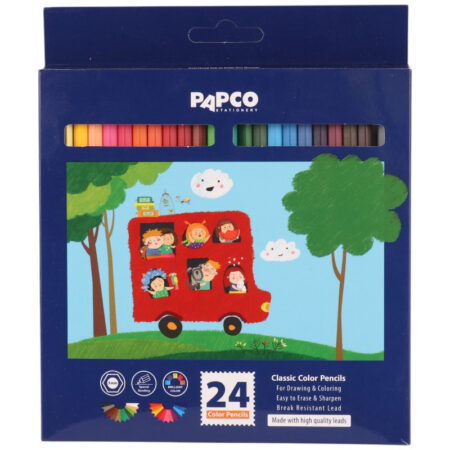 مداد رنگی 24 عددی پاپکو